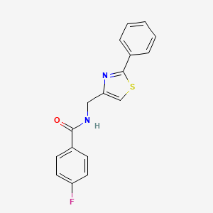 molecular formula C17H13FN2OS B11348253 4-fluoro-N-[(2-phenyl-1,3-thiazol-4-yl)methyl]benzamide 