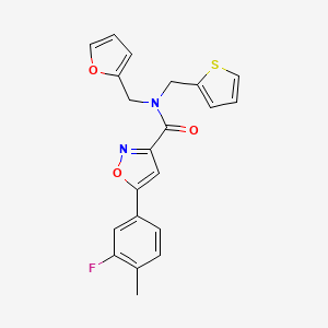 5-(3-fluoro-4-methylphenyl)-N-(furan-2-ylmethyl)-N-(thiophen-2-ylmethyl)-1,2-oxazole-3-carboxamide