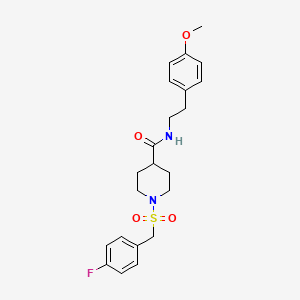 molecular formula C22H27FN2O4S B11348258 1-[(4-fluorobenzyl)sulfonyl]-N-[2-(4-methoxyphenyl)ethyl]piperidine-4-carboxamide 