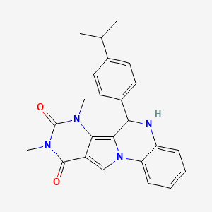 12,14-dimethyl-9-(4-propan-2-ylphenyl)-1,8,12,14-tetrazatetracyclo[8.7.0.02,7.011,16]heptadeca-2,4,6,10,16-pentaene-13,15-dione