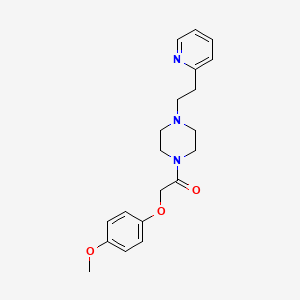 molecular formula C20H25N3O3 B11348276 2-(4-Methoxyphenoxy)-1-{4-[2-(pyridin-2-yl)ethyl]piperazin-1-yl}ethanone 