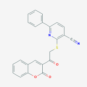 2-[2-Oxo-2-(2-oxochromen-3-yl)ethyl]sulfanyl-6-phenylpyridine-3-carbonitrile