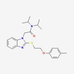 2-(2-{[2-(4-methylphenoxy)ethyl]sulfanyl}-1H-benzimidazol-1-yl)-N,N-di(propan-2-yl)acetamide