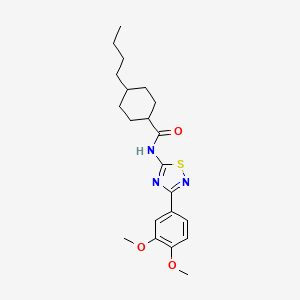 4-butyl-N-[3-(3,4-dimethoxyphenyl)-1,2,4-thiadiazol-5-yl]cyclohexanecarboxamide