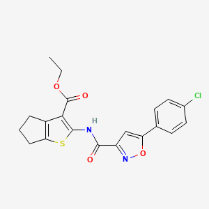 molecular formula C20H17ClN2O4S B11348362 ethyl 2-({[5-(4-chlorophenyl)-1,2-oxazol-3-yl]carbonyl}amino)-5,6-dihydro-4H-cyclopenta[b]thiophene-3-carboxylate 