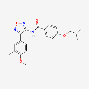 molecular formula C21H23N3O4 B11348387 N-[4-(4-methoxy-3-methylphenyl)-1,2,5-oxadiazol-3-yl]-4-(2-methylpropoxy)benzamide 