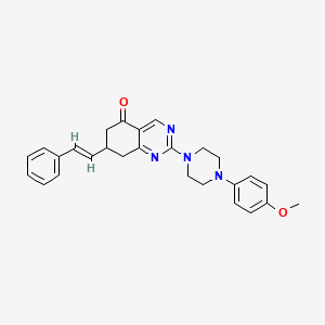 molecular formula C27H28N4O2 B11348401 2-[4-(4-methoxyphenyl)piperazin-1-yl]-7-[(E)-2-phenylvinyl]-7,8-dihydroquinazolin-5(6H)-one 