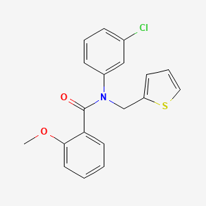 molecular formula C19H16ClNO2S B11348408 N-(3-chlorophenyl)-2-methoxy-N-(thiophen-2-ylmethyl)benzamide 