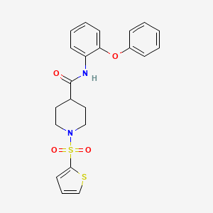 molecular formula C22H22N2O4S2 B11348429 N-(2-phenoxyphenyl)-1-(thiophen-2-ylsulfonyl)piperidine-4-carboxamide 