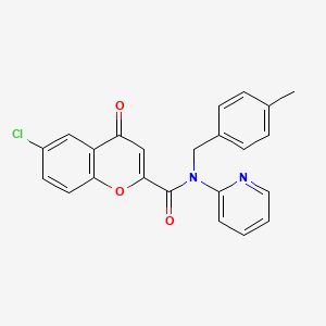 molecular formula C23H17ClN2O3 B11348435 6-chloro-N-(4-methylbenzyl)-4-oxo-N-(pyridin-2-yl)-4H-chromene-2-carboxamide 