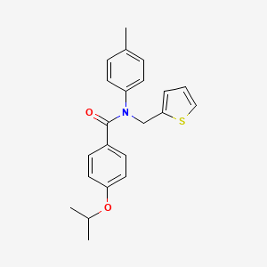 molecular formula C22H23NO2S B11348438 N-(4-methylphenyl)-4-(propan-2-yloxy)-N-(thiophen-2-ylmethyl)benzamide 