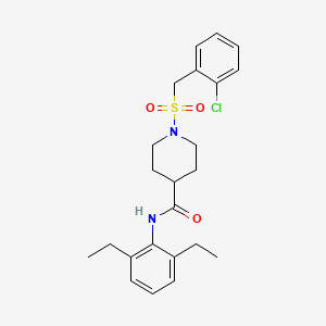 molecular formula C23H29ClN2O3S B11348449 1-[(2-chlorobenzyl)sulfonyl]-N-(2,6-diethylphenyl)piperidine-4-carboxamide 