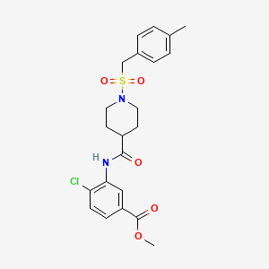 molecular formula C22H25ClN2O5S B11348452 Methyl 4-chloro-3-[({1-[(4-methylbenzyl)sulfonyl]piperidin-4-yl}carbonyl)amino]benzoate 