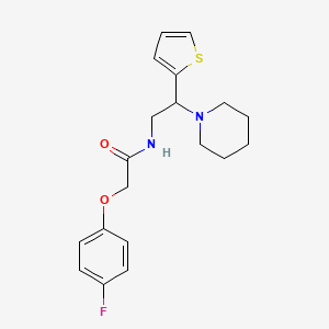 molecular formula C19H23FN2O2S B11348458 2-(4-fluorophenoxy)-N-[2-(piperidin-1-yl)-2-(thiophen-2-yl)ethyl]acetamide 