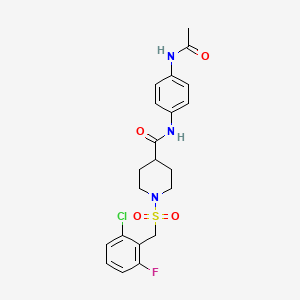 N-[4-(acetylamino)phenyl]-1-[(2-chloro-6-fluorobenzyl)sulfonyl]piperidine-4-carboxamide