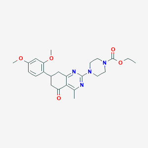 molecular formula C24H30N4O5 B11348479 Ethyl 4-[7-(2,4-dimethoxyphenyl)-4-methyl-5-oxo-5,6,7,8-tetrahydroquinazolin-2-yl]piperazine-1-carboxylate 