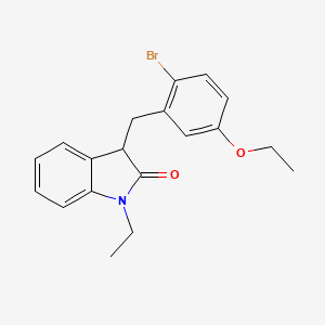 molecular formula C19H20BrNO2 B11348512 3-(2-bromo-5-ethoxybenzyl)-1-ethyl-1,3-dihydro-2H-indol-2-one 