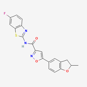 N-(6-fluoro-1,3-benzothiazol-2-yl)-5-(2-methyl-2,3-dihydro-1-benzofuran-5-yl)-1,2-oxazole-3-carboxamide