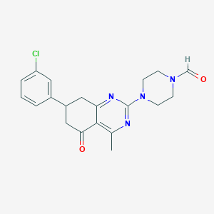 4-[7-(3-Chlorophenyl)-4-methyl-5-oxo-5,6,7,8-tetrahydroquinazolin-2-yl]piperazine-1-carbaldehyde