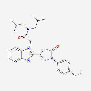 2-{2-[1-(4-ethylphenyl)-5-oxopyrrolidin-3-yl]-1H-benzimidazol-1-yl}-N,N-bis(2-methylpropyl)acetamide