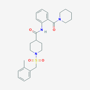 molecular formula C26H33N3O4S B11348552 1-[(2-methylbenzyl)sulfonyl]-N-[2-(piperidin-1-ylcarbonyl)phenyl]piperidine-4-carboxamide 