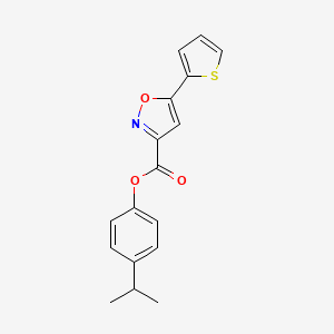 molecular formula C17H15NO3S B11348555 4-(Propan-2-yl)phenyl 5-(thiophen-2-yl)-1,2-oxazole-3-carboxylate 