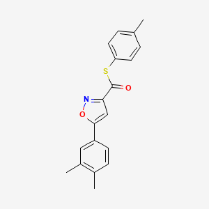 S-(4-methylphenyl) 5-(3,4-dimethylphenyl)-1,2-oxazole-3-carbothioate