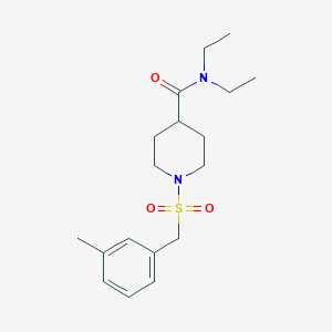 molecular formula C18H28N2O3S B11348629 N,N-diethyl-1-[(3-methylbenzyl)sulfonyl]piperidine-4-carboxamide 