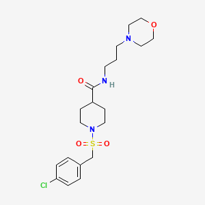 molecular formula C20H30ClN3O4S B11348631 1-[(4-chlorobenzyl)sulfonyl]-N-[3-(morpholin-4-yl)propyl]piperidine-4-carboxamide 