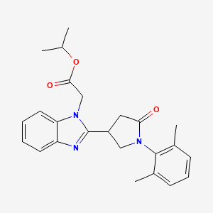 propan-2-yl {2-[1-(2,6-dimethylphenyl)-5-oxopyrrolidin-3-yl]-1H-benzimidazol-1-yl}acetate