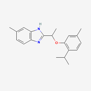 molecular formula C20H24N2O B11348678 5-methyl-2-{1-[5-methyl-2-(propan-2-yl)phenoxy]ethyl}-1H-benzimidazole 