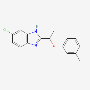 molecular formula C16H15ClN2O B11348685 5-chloro-2-[1-(3-methylphenoxy)ethyl]-1H-benzimidazole 