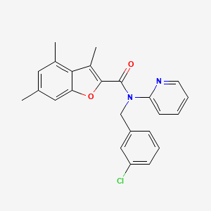 N-(3-chlorobenzyl)-3,4,6-trimethyl-N-(pyridin-2-yl)-1-benzofuran-2-carboxamide