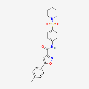 molecular formula C22H23N3O4S B11348698 5-(4-methylphenyl)-N-[4-(piperidin-1-ylsulfonyl)phenyl]-1,2-oxazole-3-carboxamide 