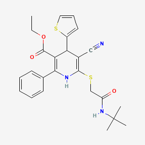 Ethyl 6-{[2-(tert-butylamino)-2-oxoethyl]sulfanyl}-5-cyano-2-phenyl-4-(thiophen-2-yl)-1,4-dihydropyridine-3-carboxylate