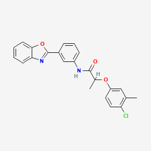 molecular formula C23H19ClN2O3 B11348730 N-[3-(1,3-benzoxazol-2-yl)phenyl]-2-(4-chloro-3-methylphenoxy)propanamide 