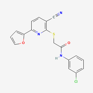 N-(3-chlorophenyl)-2-{[3-cyano-6-(furan-2-yl)pyridin-2-yl]sulfanyl}acetamide