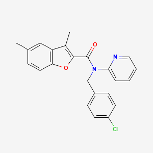 N-(4-chlorobenzyl)-3,5-dimethyl-N-(pyridin-2-yl)-1-benzofuran-2-carboxamide