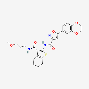 5-(2,3-dihydro-1,4-benzodioxin-6-yl)-N-{3-[(3-methoxypropyl)carbamoyl]-4,5,6,7-tetrahydro-1-benzothiophen-2-yl}-1,2-oxazole-3-carboxamide