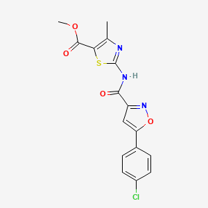 Methyl 2-({[5-(4-chlorophenyl)-1,2-oxazol-3-yl]carbonyl}amino)-4-methyl-1,3-thiazole-5-carboxylate