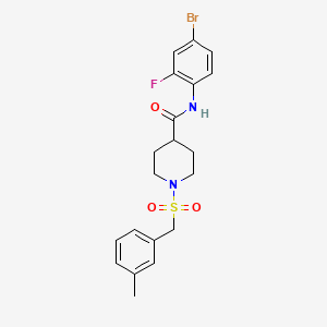 molecular formula C20H22BrFN2O3S B11348778 N-(4-bromo-2-fluorophenyl)-1-[(3-methylbenzyl)sulfonyl]piperidine-4-carboxamide 