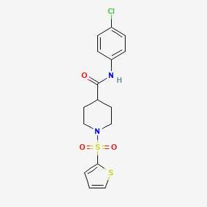 molecular formula C16H17ClN2O3S2 B11348807 N-(4-chlorophenyl)-1-(thiophen-2-ylsulfonyl)piperidine-4-carboxamide 