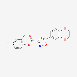 molecular formula C20H17NO5 B11348818 2,4-Dimethylphenyl 5-(2,3-dihydro-1,4-benzodioxin-6-yl)-1,2-oxazole-3-carboxylate 