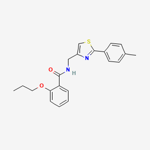 molecular formula C21H22N2O2S B11348832 N-{[2-(4-methylphenyl)-1,3-thiazol-4-yl]methyl}-2-propoxybenzamide 