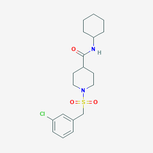 molecular formula C19H27ClN2O3S B11348861 1-[(3-chlorobenzyl)sulfonyl]-N-cyclohexylpiperidine-4-carboxamide 