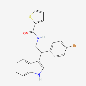 molecular formula C21H17BrN2OS B11348864 N-[2-(4-bromophenyl)-2-(1H-indol-3-yl)ethyl]thiophene-2-carboxamide 