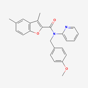 molecular formula C24H22N2O3 B11348884 N-(4-methoxybenzyl)-3,5-dimethyl-N-(pyridin-2-yl)-1-benzofuran-2-carboxamide 