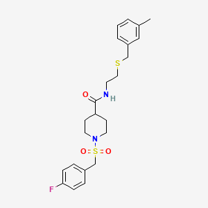 1-[(4-fluorobenzyl)sulfonyl]-N-{2-[(3-methylbenzyl)sulfanyl]ethyl}piperidine-4-carboxamide