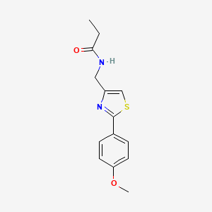 molecular formula C14H16N2O2S B11348902 N-{[2-(4-methoxyphenyl)-1,3-thiazol-4-yl]methyl}propanamide 