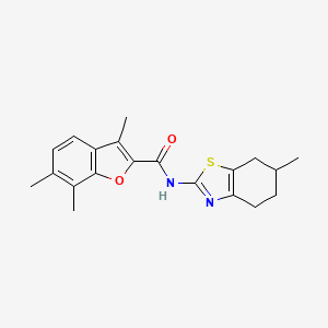 3,6,7-trimethyl-N-(6-methyl-4,5,6,7-tetrahydro-1,3-benzothiazol-2-yl)-1-benzofuran-2-carboxamide